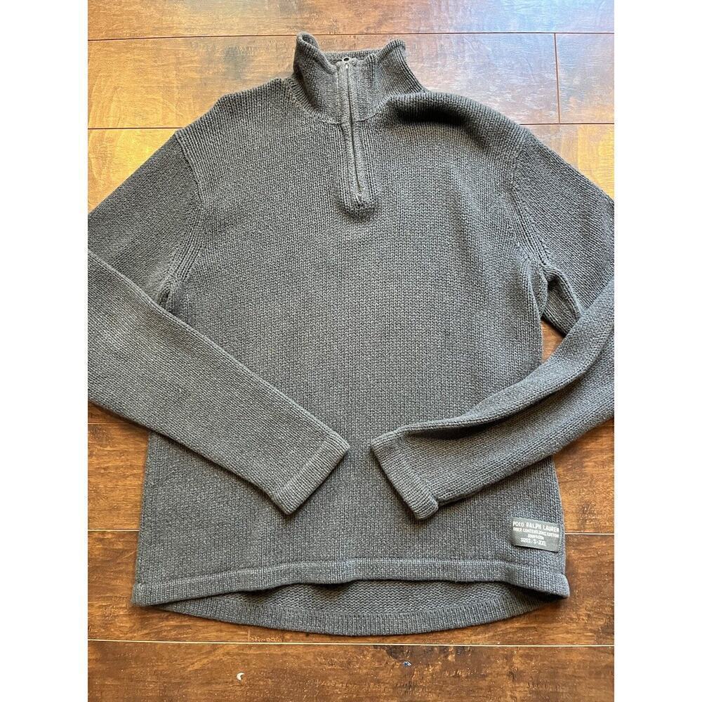 Vintage Polo Sport Ralph Lauren Gray Knit Long Sleeve Sweater Mens Size M AS IS*
